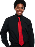 781 - Black Microfiber Laydown Collar Dress Shirt