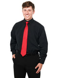 781 - Black Microfiber Laydown Collar Dress Shirt