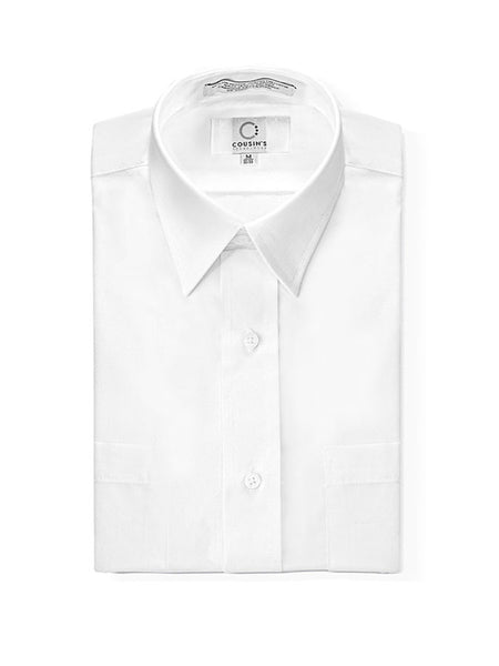 750 White Laydown Collar Non Pleated Dress Shirt